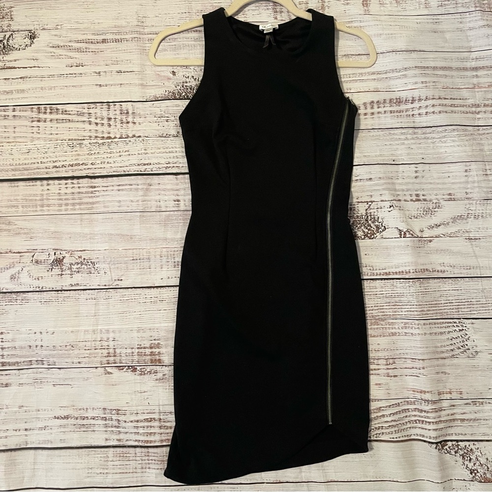 Black mini dress with side zipper